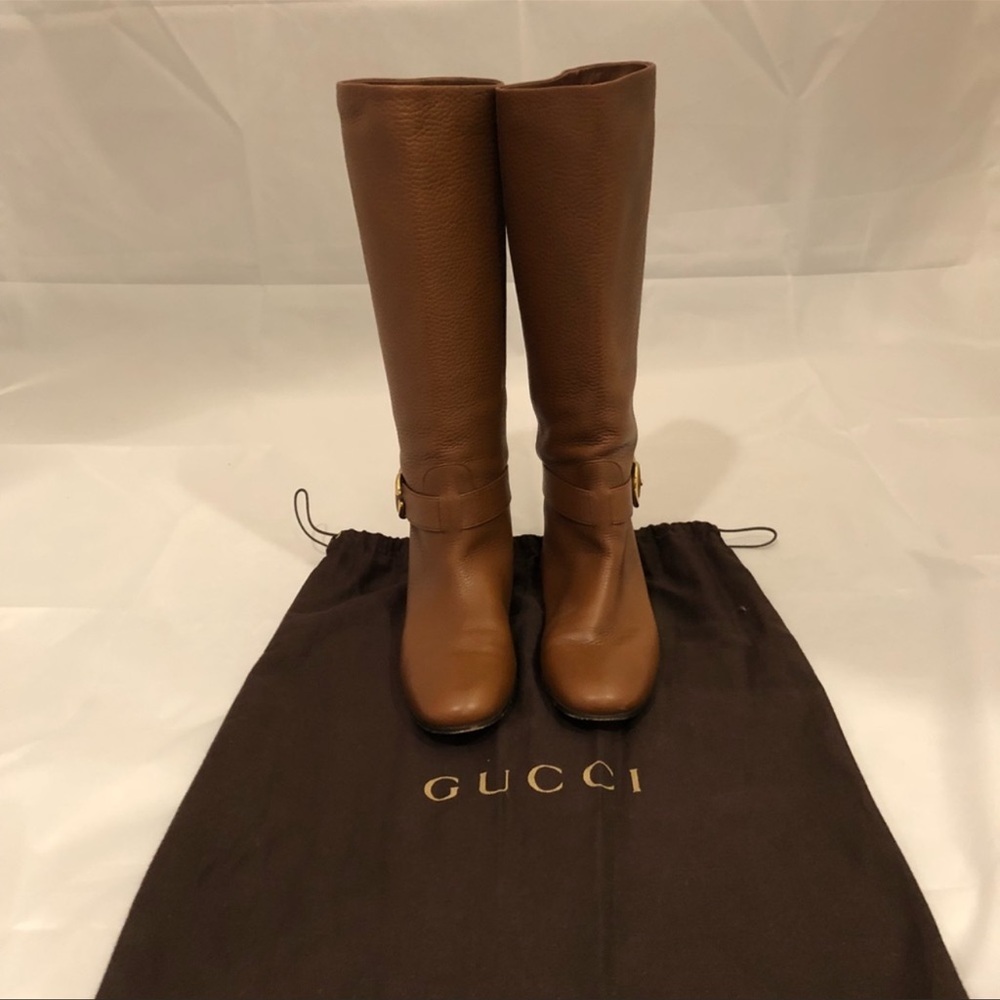 Brown leather Gucci Riding Boots